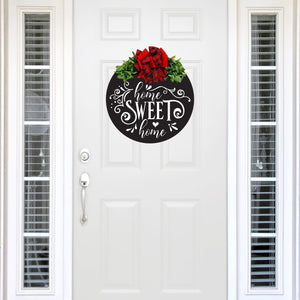 Home Sweet Home - Round Wood Door Wreath
