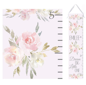 Dream Big Little One  Growth Chart - Pink Floral