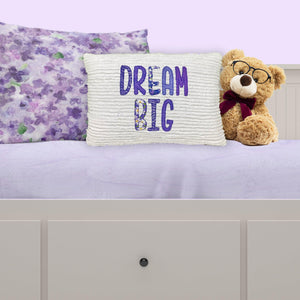 Dream Big Embroidered Throw Pillow - Purple