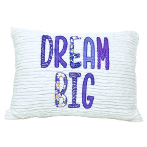 Dream Big Embroidered Throw Pillow - Purple
