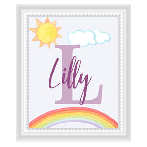 Personalized Rainbow Initial And Name Wall Décor
