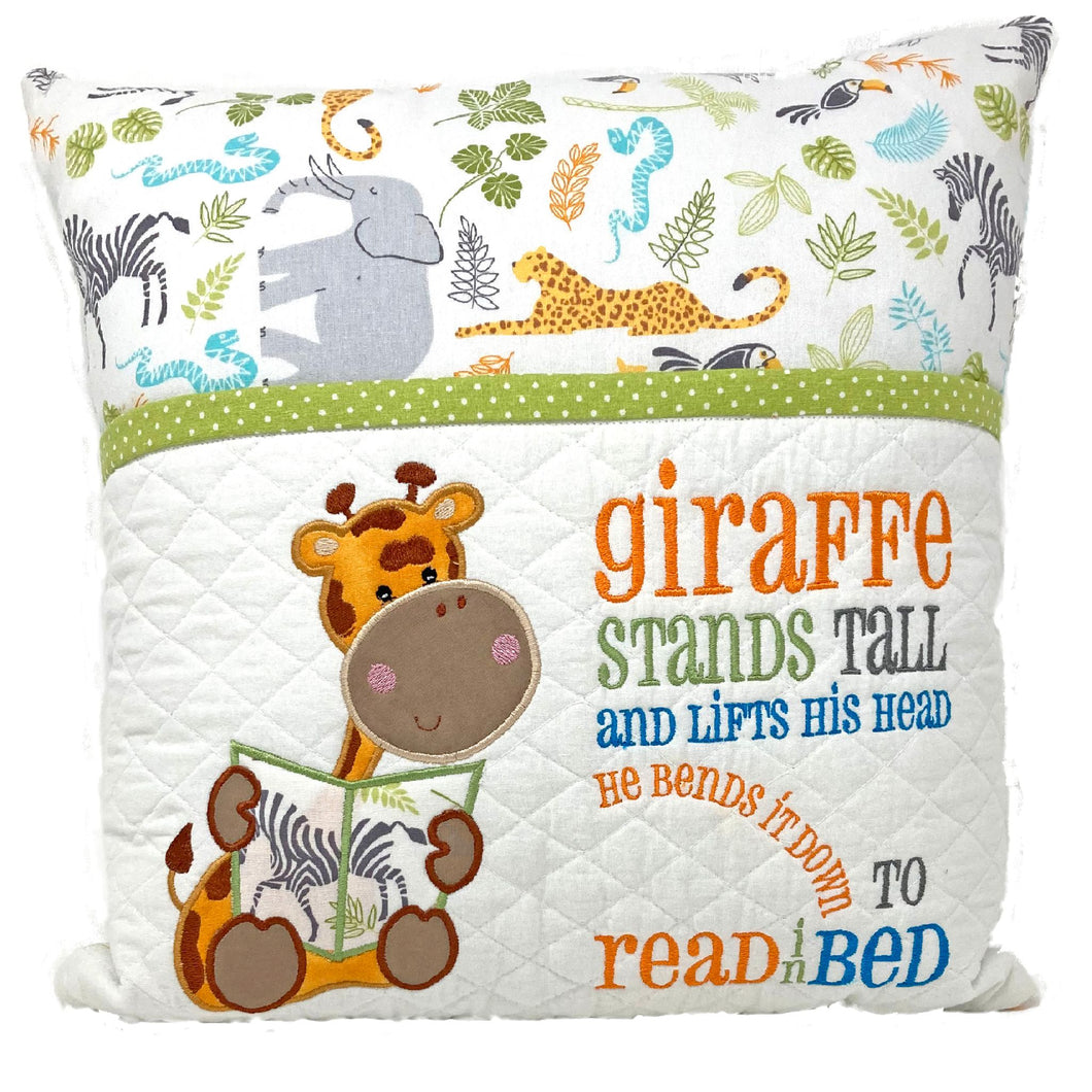 Personalized Giraffe Reading Pillow