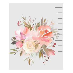 Personalized Growth Chart - Pink and Gray Floral