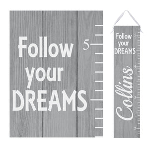 Personalized Growth Chart - Gray Wood Design