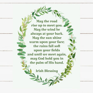 Irish Blessing Wall Décor - Watercolor Greenery Keepsake