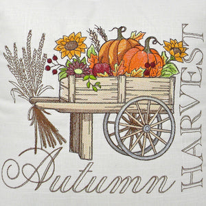 Embroidered Thanksgiving Pillow - Autumn Harvest