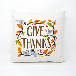 Embroidered Thanksgiving Pillow - Give Thanks