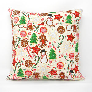 Embroidered Chirstmas Pillow - Gingerbread House
