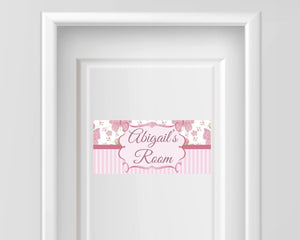 Personalized Name Sign - Girl Design - Pink Design