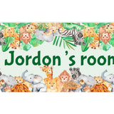 Personalized Name Sign - Boy Design - African Animals