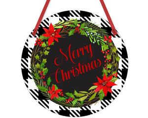 Round Merry Christmas Door Sign