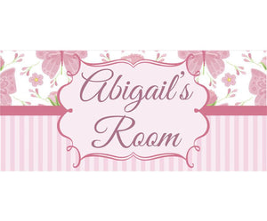 Personalized Name Sign - Girl Design - Pink Design