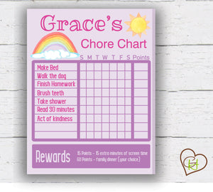 Printable Rainbow Chore Chart - Printable