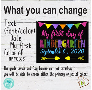 First Day School Blackboard Sign - Printable