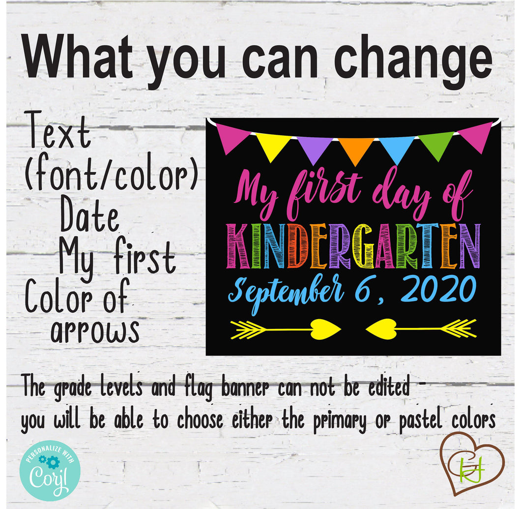 First Day School Blackboard Sign - Printable