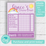 Printable Rainbow Chore Chart - Printable