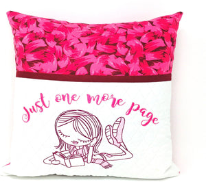 Just One More Page Reading Pillow With Pocket