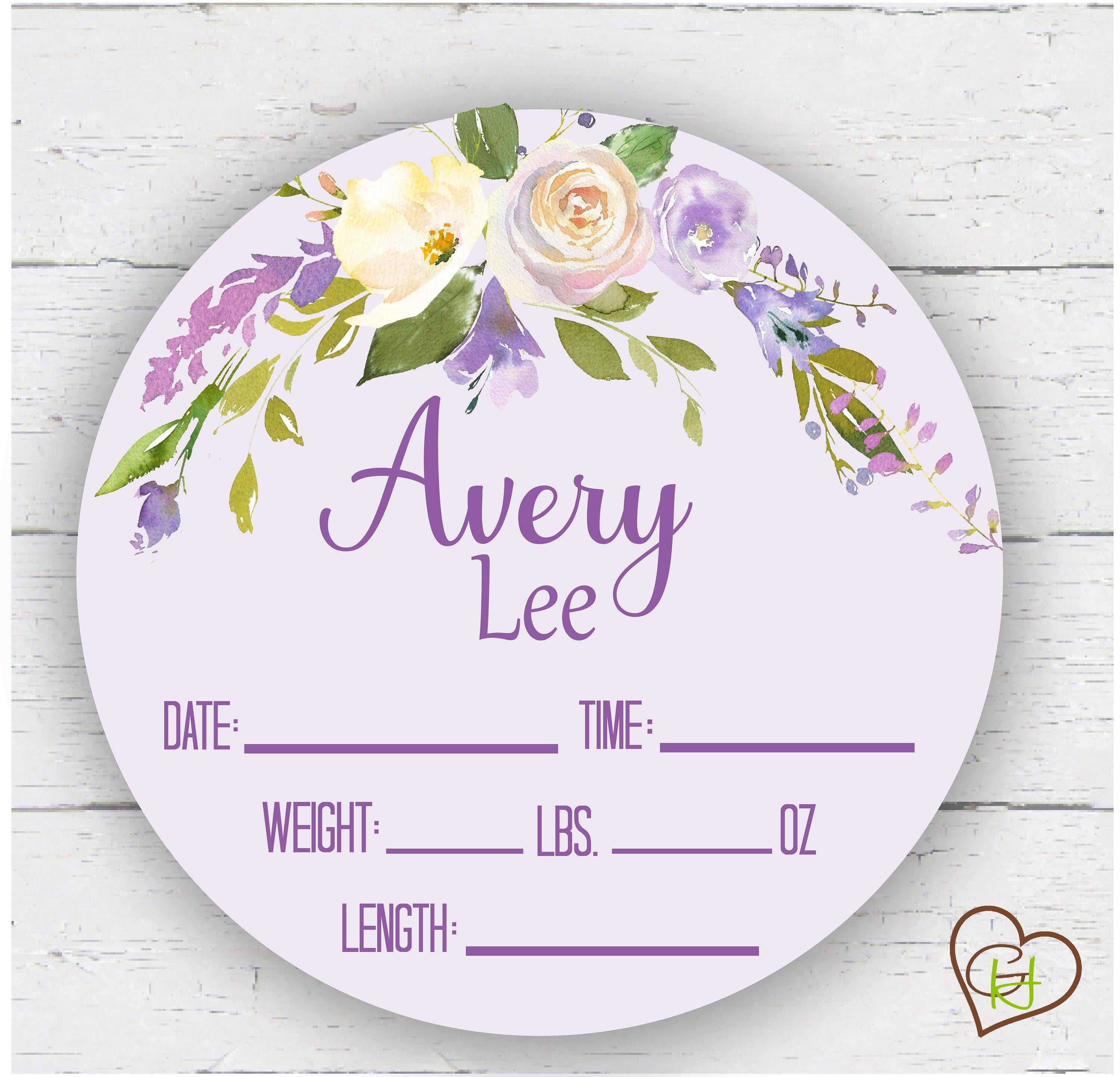 Birth Stat Sign - Lilac/Lavender/Purple Floral
