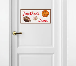 Personalized Printed Door Decal - Sports