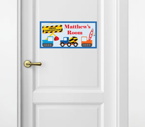 Personalized Printed Door Decal - Construction