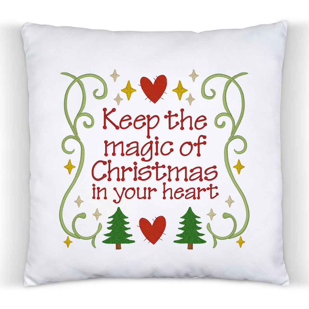 Embroidered Christmas Pillow - Magic of Christmas