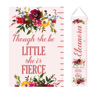 Personalized Girl's Growth Chart - Multi color Floral