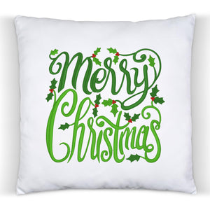 Embroidered Christmas Pillow - Merry Christmas