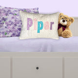 Personalized  Name Pillow - Chenille With Pastel Appliques