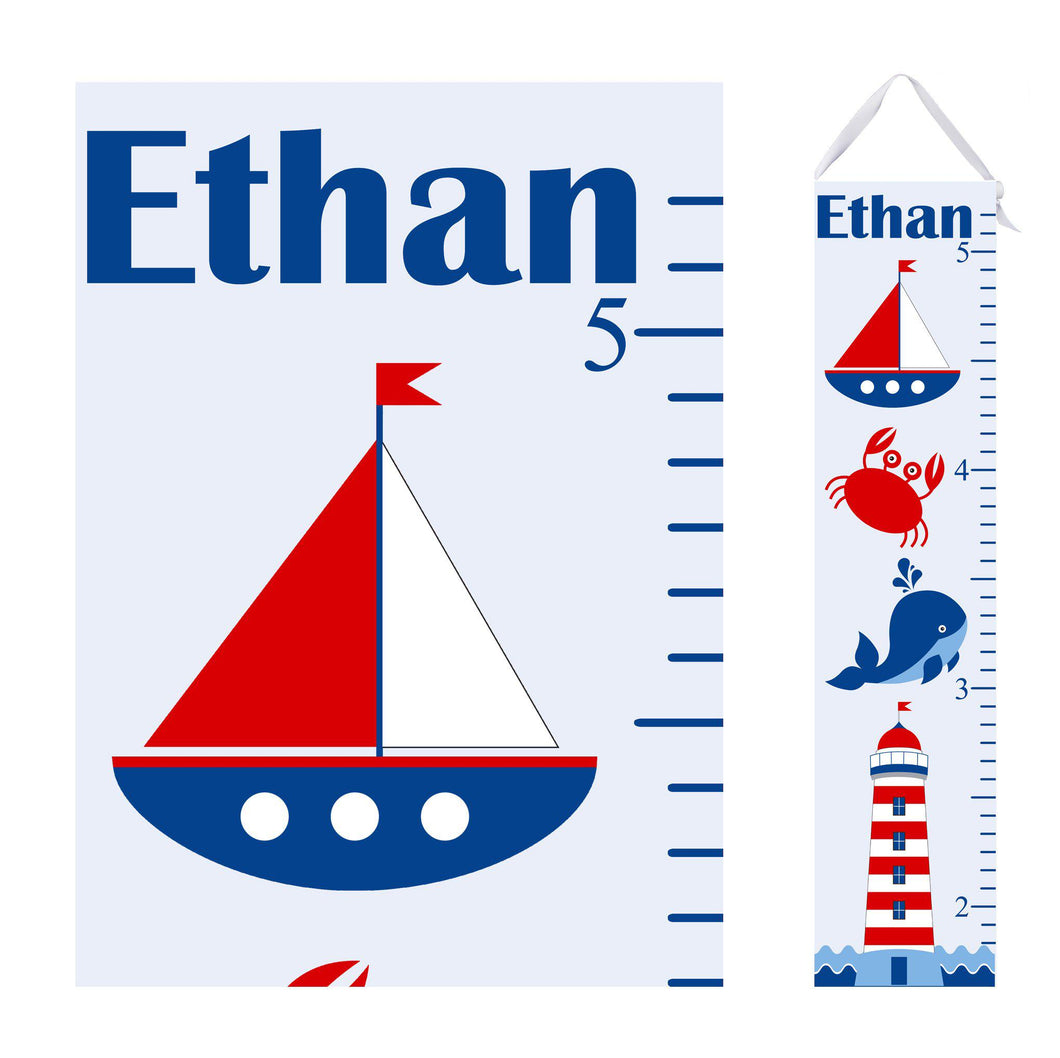 Personalized Growth Chart - Nautical Design