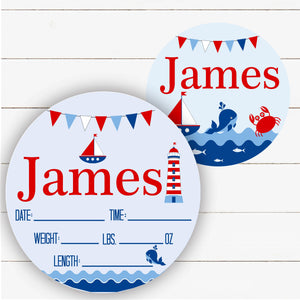 Nautical Birth Stat Sign