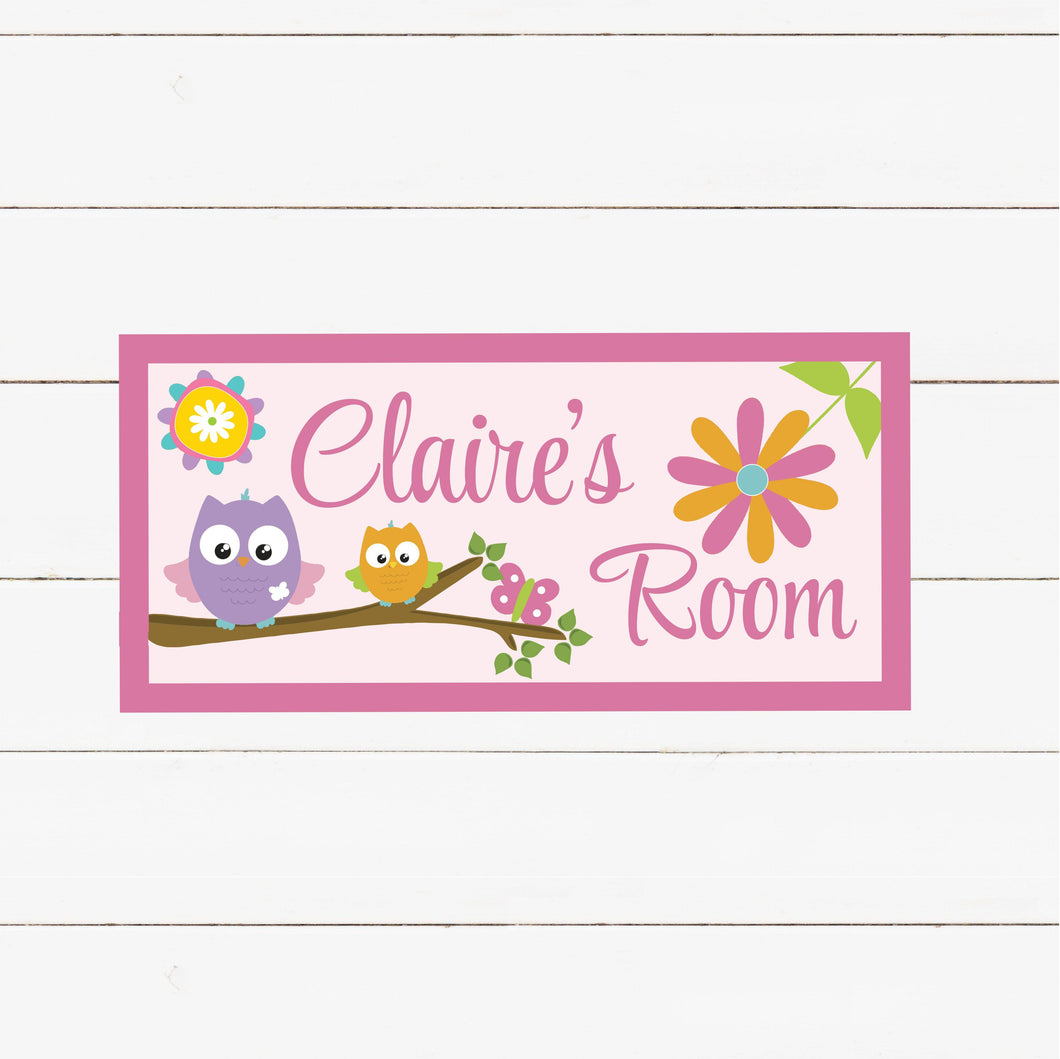 Personalized Printed Door Decal - Owls