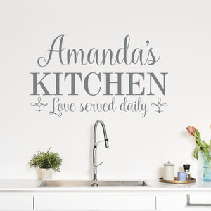 Personalized Vinyl Name Wall Decal - Kitchen-Personalized Wall Decal-Grateful Heart Designs