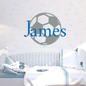 Personalized Wall Decal - Name & Soccer Ball-Wall Decal-Grateful Heart Designs