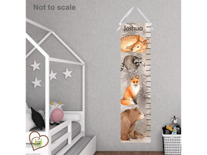 Personalized Woodland Animals Printed Growth Chart