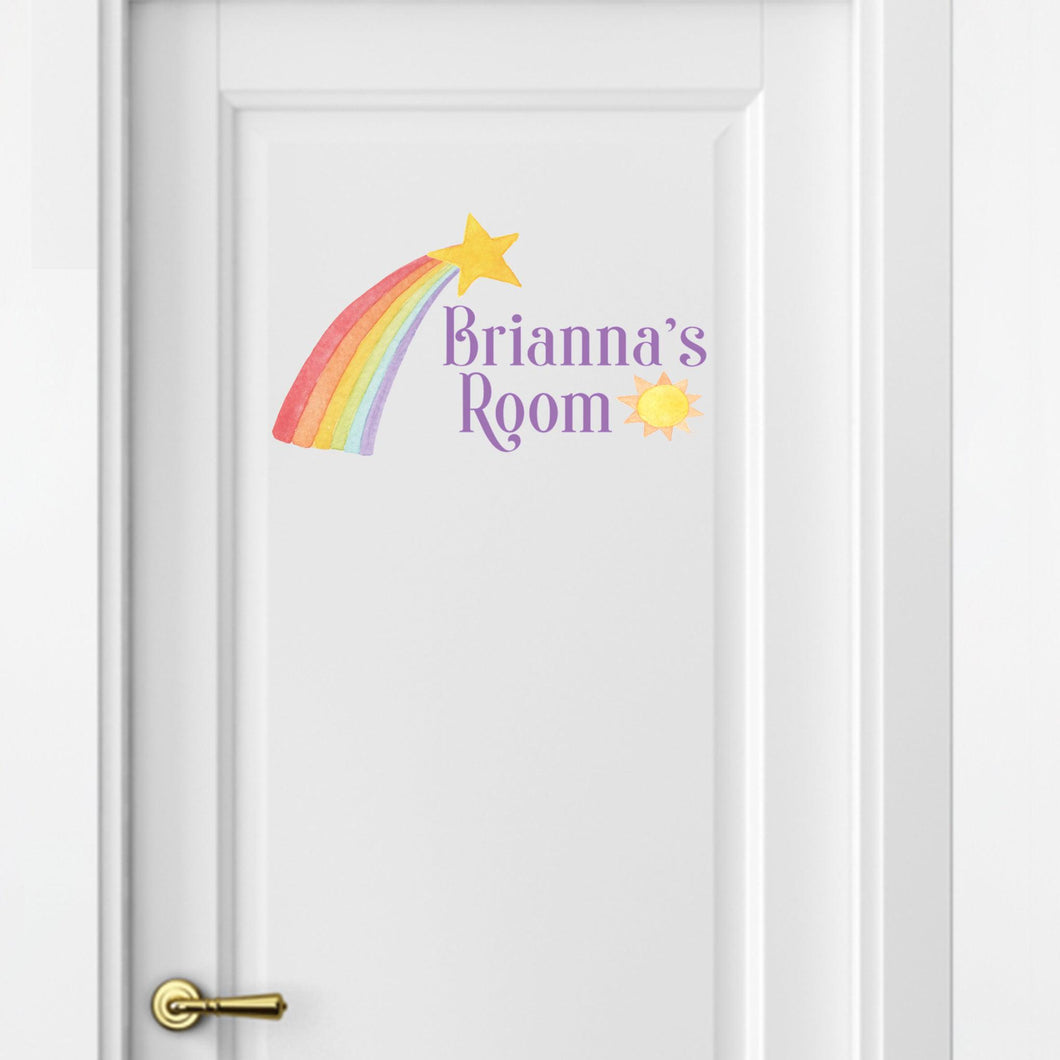 Personalized Rainbow Door Decal