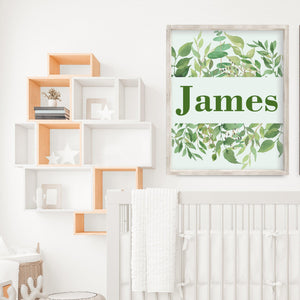 Personalized Greenery Wall Decor For Boys