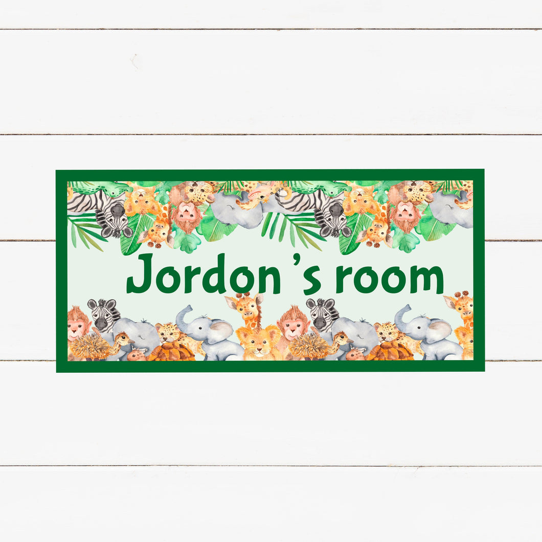 Personalized Printed Door Decal - Safari - Africa Animals