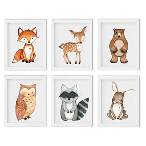 Woodland Animals Wall Art - Digital - Set Of Six