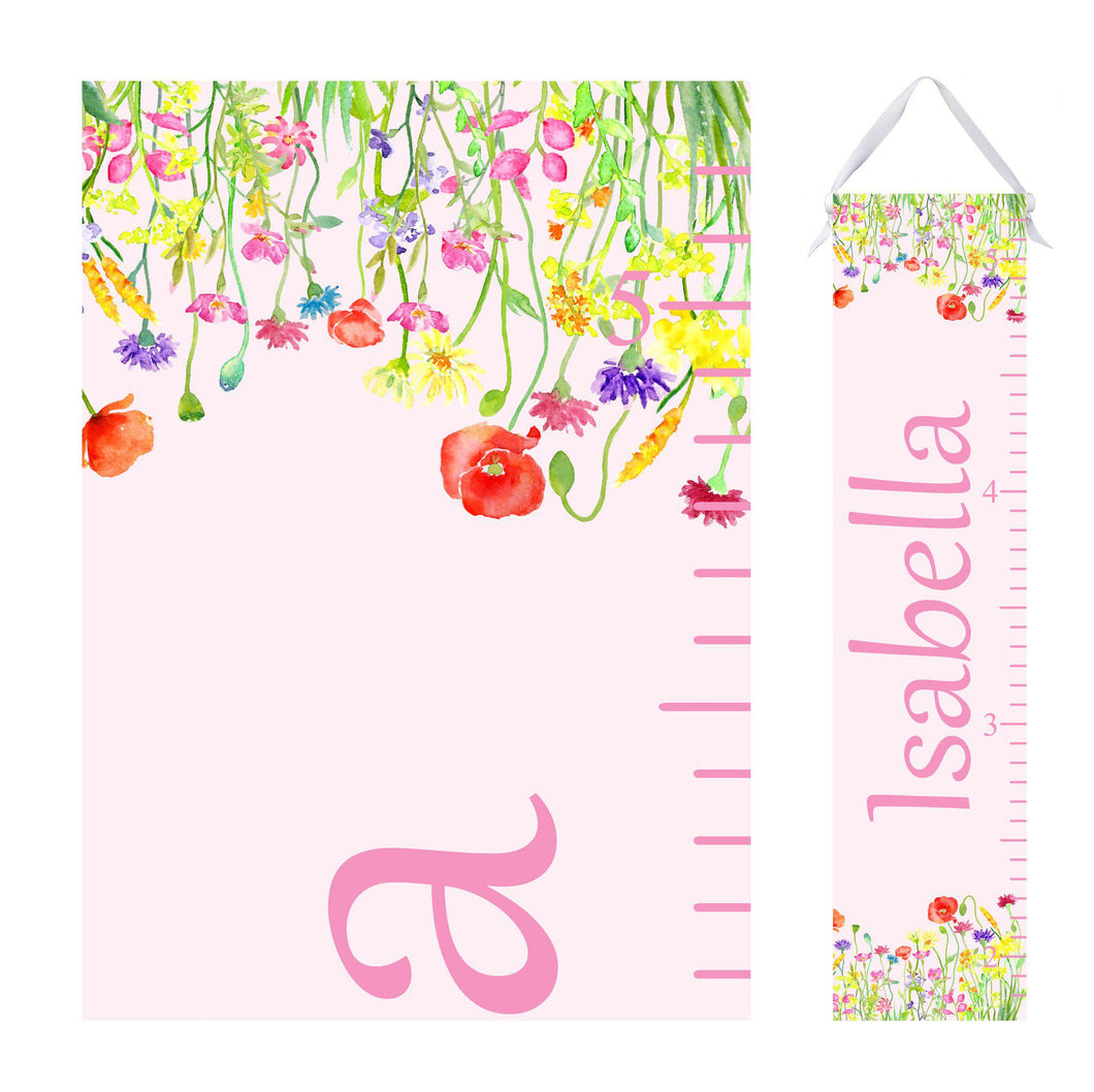 Personalized Growth Chart- Wildflower Design