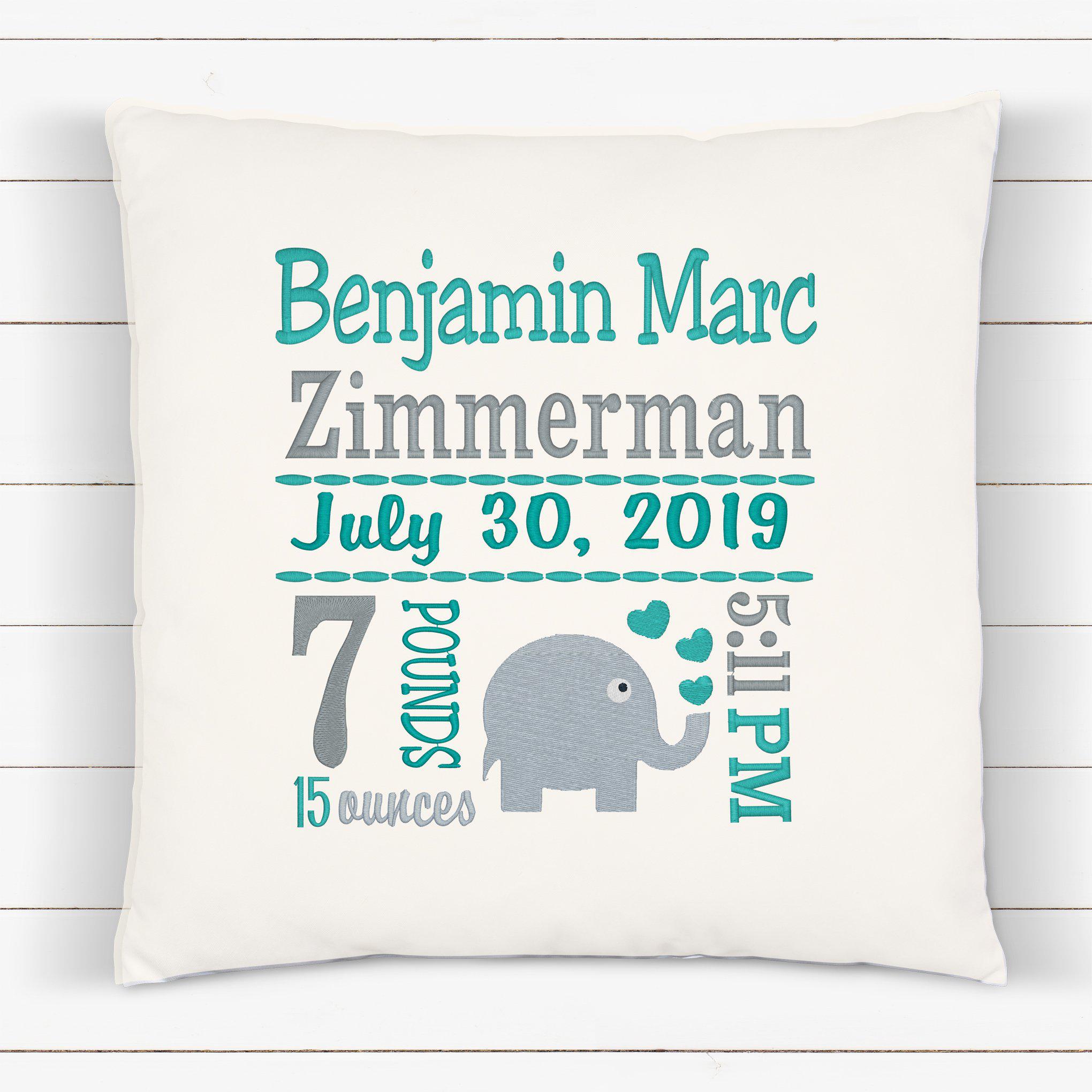 Embroidered elephant outlet pillow