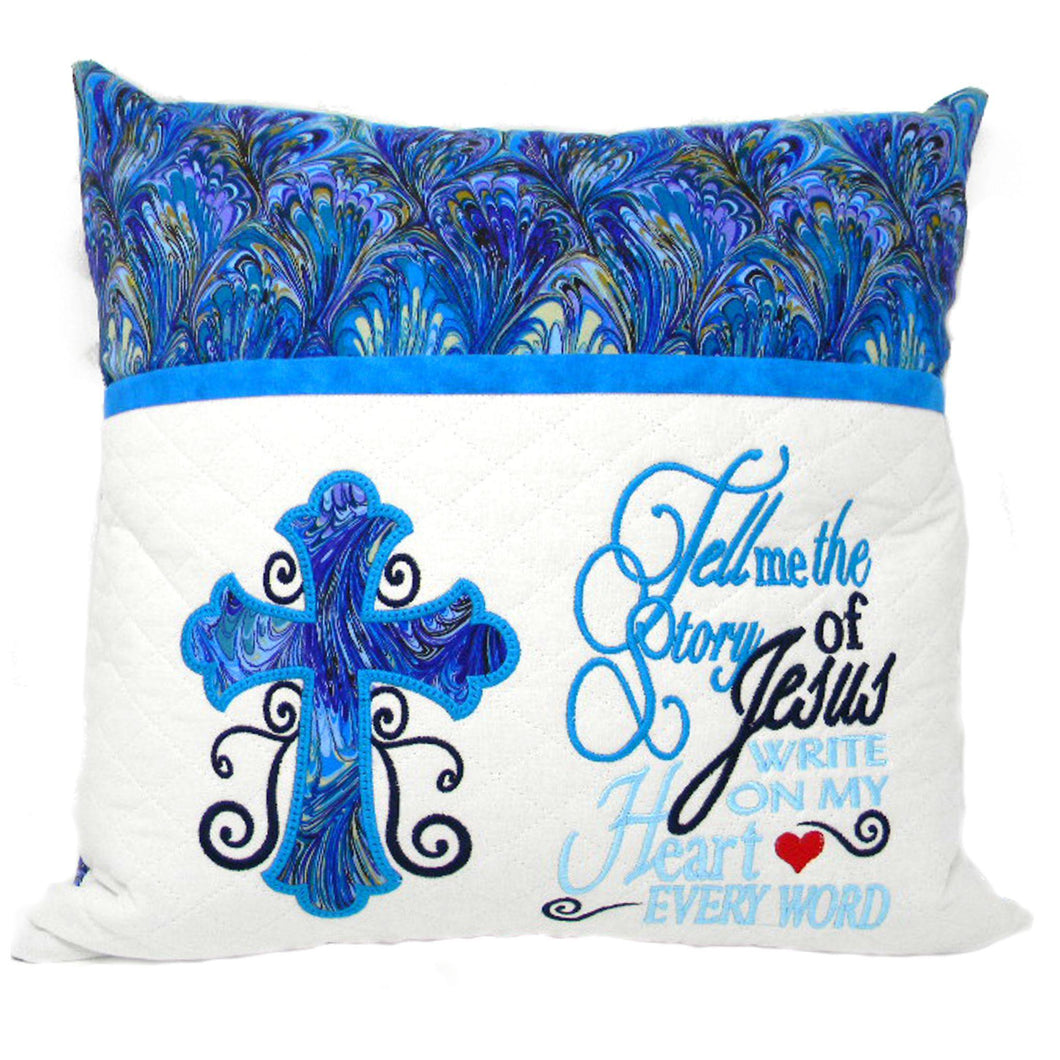 Christian Reading Pillow, Pretty Blue Gift For Readers