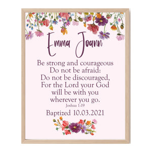 Baptism Wall Décor - Personalized Wildflowers Keepsake