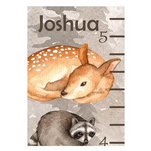 Personalized Woodland Animals Printed Growth Chart