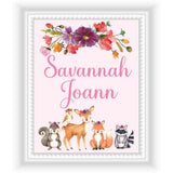 Personalized Floral Woodland Wall Decor